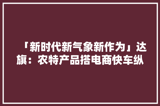 「新时代新气象新作为」达旗：农特产品搭电商快车纵贯市场！