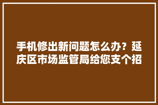 手机修出新问题怎么办？延庆区市场监管局给您支个招 手机修出新问题怎么办？延庆区市场监管局给您支个招 互联通信