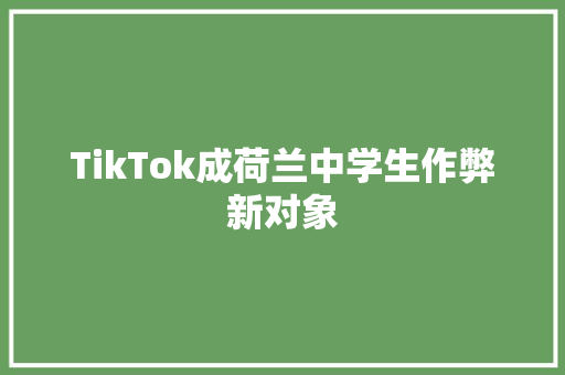 TikTok成荷兰中学生作弊新对象 TikTok成荷兰中学生作弊新对象 人工智能