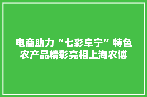 电商助力“七彩阜宁”特色农产品精彩亮相上海农博