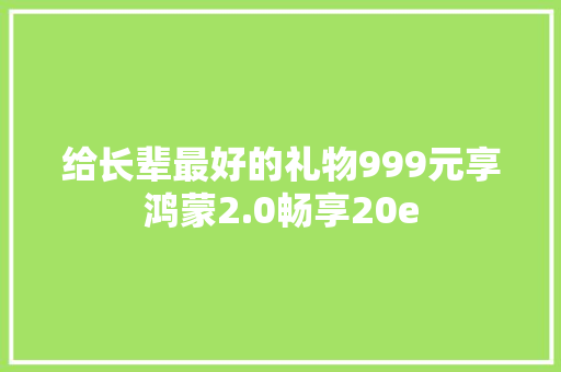 给长辈最好的礼物999元享鸿蒙2.0畅享20e