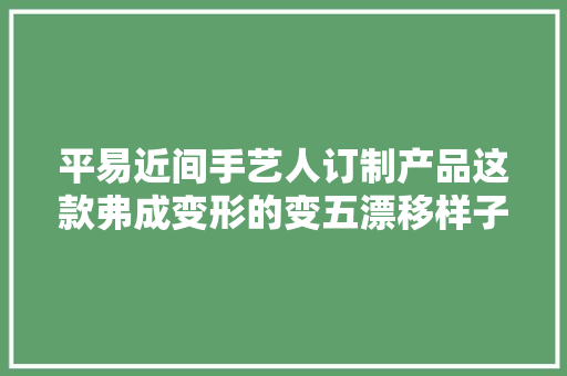 平易近间手艺人订制产品这款弗成变形的变五漂移样子超帅！