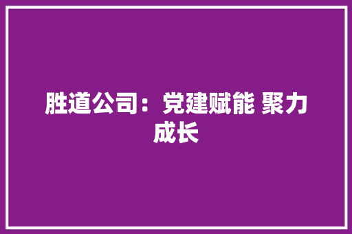 胜道公司：党建赋能 聚力成长
