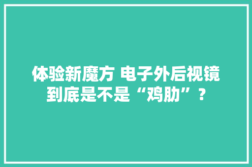 体验新魔方 电子外后视镜到底是不是“鸡肋”？