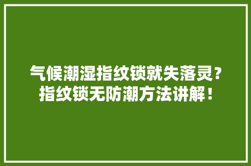 气候潮湿指纹锁就失落灵？指纹锁无防潮方法讲解！