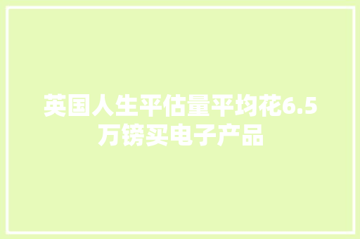 英国人生平估量平均花6.5万镑买电子产品