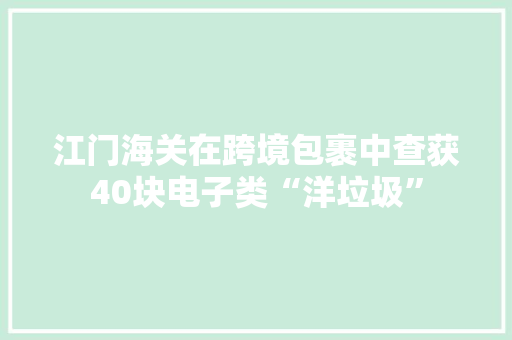 江门海关在跨境包裹中查获40块电子类“洋垃圾”