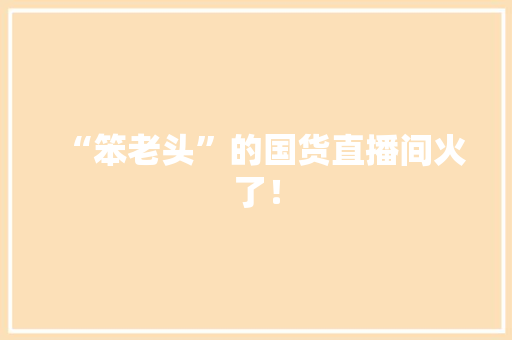 “笨老头”的国货直播间火了！