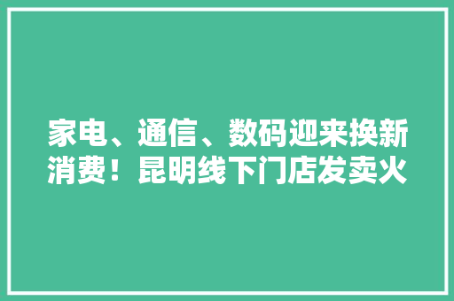 家电、通信、数码迎来换新消费！昆明线下门店发卖火热这些新品受青睐……
