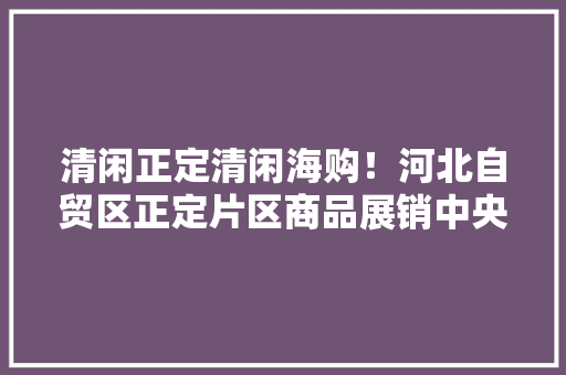 清闲正定清闲海购！河北自贸区正定片区商品展销中央开业 清闲正定清闲海购！河北自贸区正定片区商品展销中央开业 智能科技