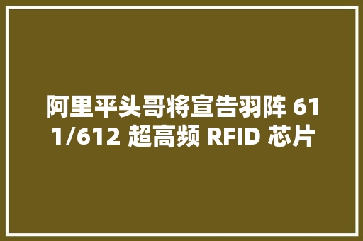 阿里平头哥将宣告羽阵 611/612 超高频 RFID 芯片