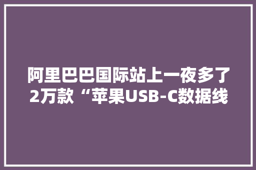 阿里巴巴国际站上一夜多了2万款“苹果USB-C数据线”产品 阿里巴巴国际站上一夜多了2万款“苹果USB-C数据线”产品 智能科技