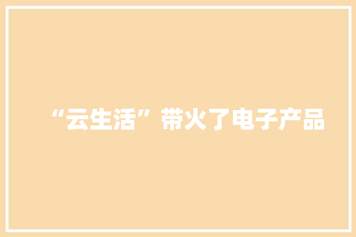 “云生活”带火了电子产品