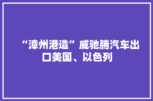“漳州港造”威驰腾汽车出口美国、以色列 “漳州港造”威驰腾汽车出口美国、以色列 智能科技
