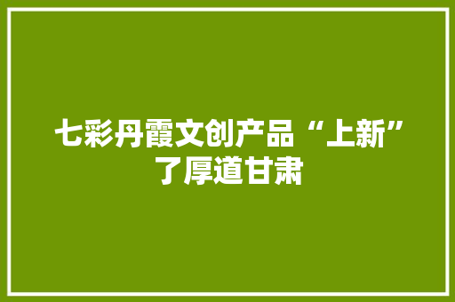 七彩丹霞文创产品“上新”了厚道甘肃 七彩丹霞文创产品“上新”了厚道甘肃 智能科技