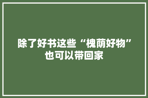 除了好书这些“槐荫好物”也可以带回家