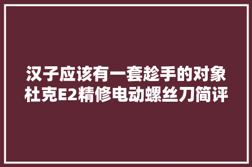 汉子应该有一套趁手的对象杜克E2精修电动螺丝刀简评