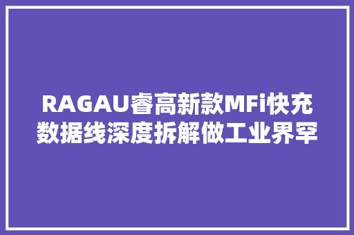 RAGAU睿高新款MFi快充数据线深度拆解做工业界罕有 RAGAU睿高新款MFi快充数据线深度拆解做工业界罕有 人工智能