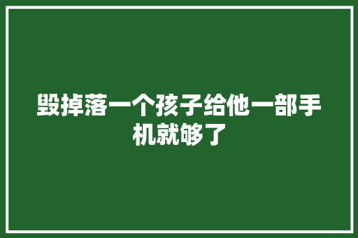 毁掉落一个孩子给他一部手机就够了