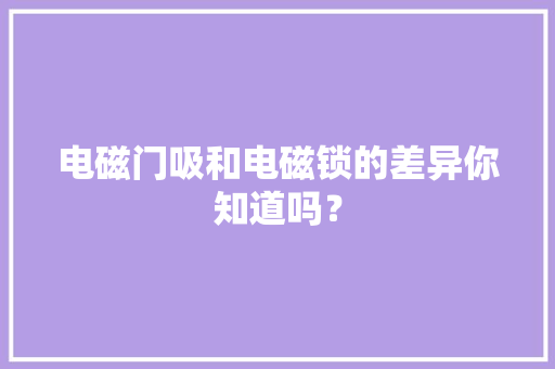电磁门吸和电磁锁的差异你知道吗？