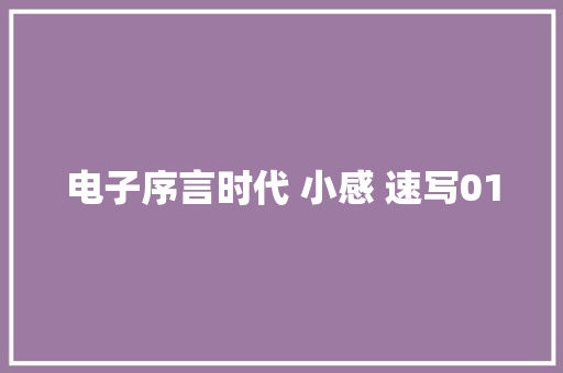 电子序言时代 小感 速写01
