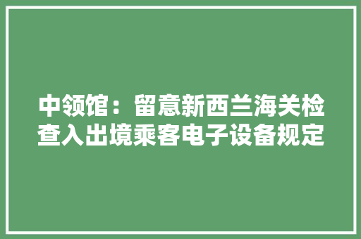 中领馆：留意新西兰海关检查入出境乘客电子设备规定 中领馆：留意新西兰海关检查入出境乘客电子设备规定 智能科技