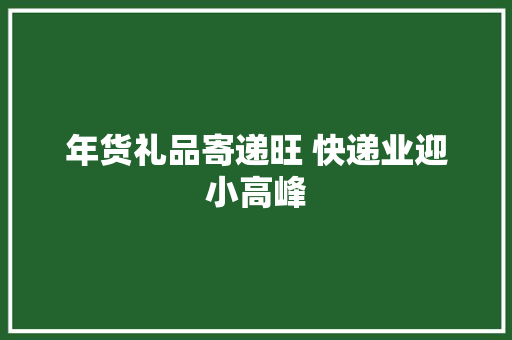 年货礼品寄递旺 快递业迎小高峰
