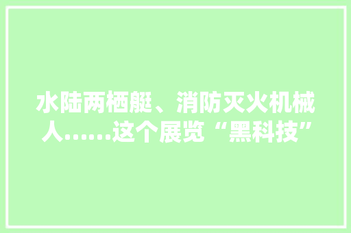 水陆两栖艇、消防灭火机械人……这个展览“黑科技”抢眼