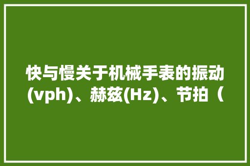 快与慢关于机械手表的振动(vph)、赫兹(Hz)、节拍（bph）你知若干？ 快与慢关于机械手表的振动(vph)、赫兹(Hz)、节拍（bph）你知若干？ 人工智能