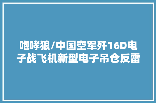 咆哮狼/中国空军歼16D电子战飞机新型电子吊仓反雷达导弹👍