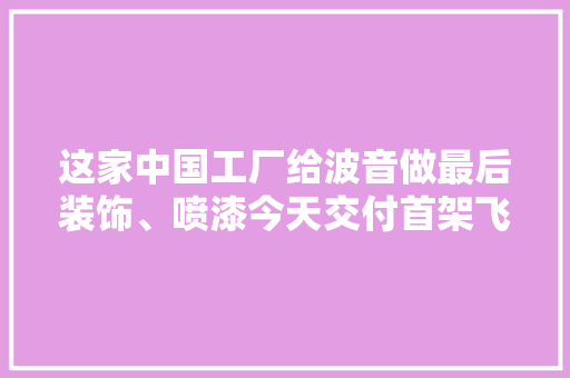 这家中国工厂给波音做最后装饰、喷漆今天交付首架飞机