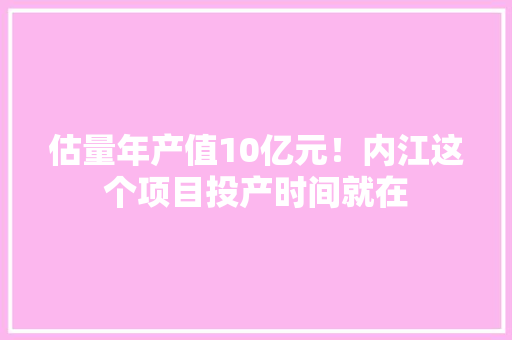 估量年产值10亿元！内江这个项目投产时间就在