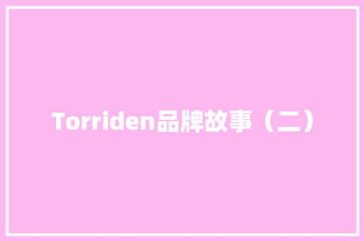 Torriden品牌故事（二）