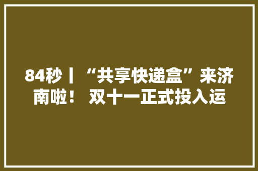 84秒丨“共享快递盒”来济南啦！ 双十一正式投入运用