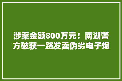 涉案金额800万元！南湖警方破获一路发卖伪劣电子烟案件 涉案金额800万元！南湖警方破获一路发卖伪劣电子烟案件 智能家居