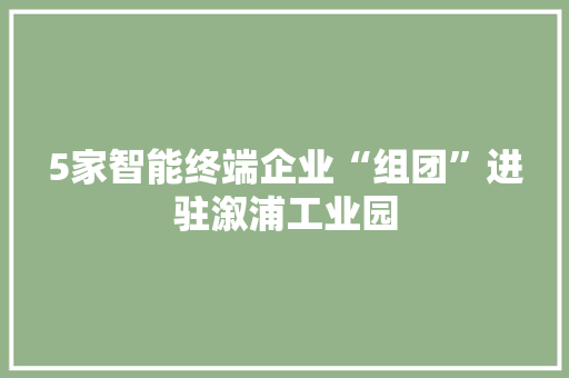 5家智能终端企业“组团”进驻溆浦工业园 5家智能终端企业“组团”进驻溆浦工业园 人工智能