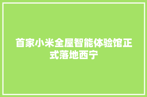 首家小米全屋智能体验馆正式落地西宁