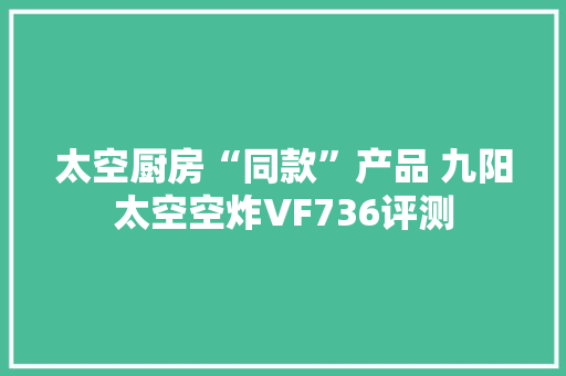 太空厨房“同款”产品 九阳太空空炸VF736评测