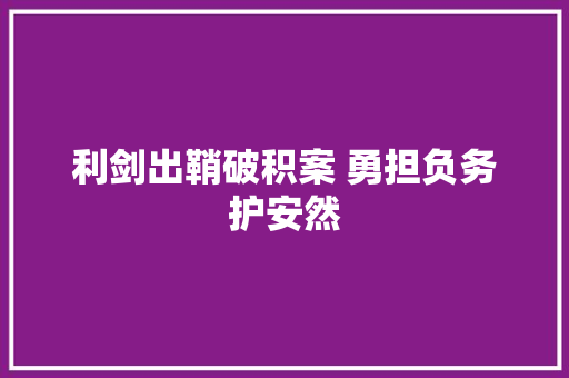 利剑出鞘破积案 勇担负务护安然 利剑出鞘破积案 勇担负务护安然 智能科技