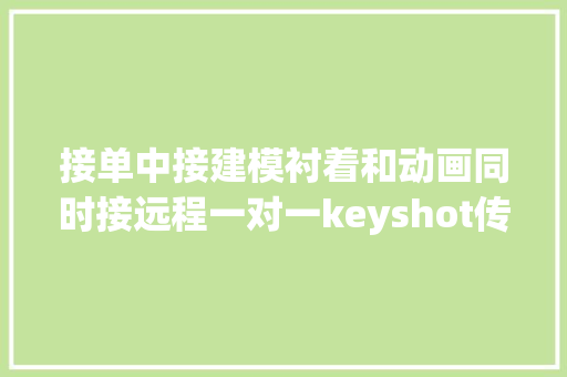 接单中接建模衬着和动画同时接远程一对一keyshot传授教化！