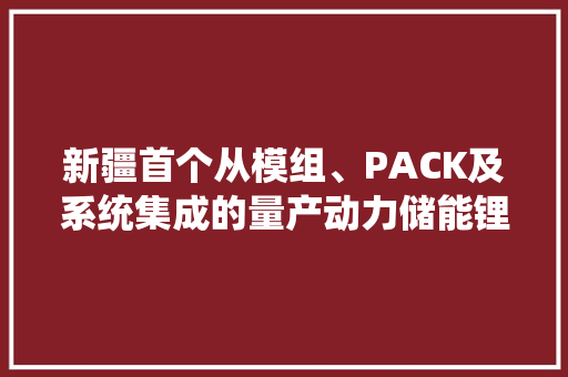 新疆首个从模组、PACK及系统集成的量产动力储能锂电池分娩基地项目开工