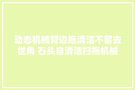动态机械臂边拖清洁不留去世角 石头自清洁扫拖机械人P10 Pro评测