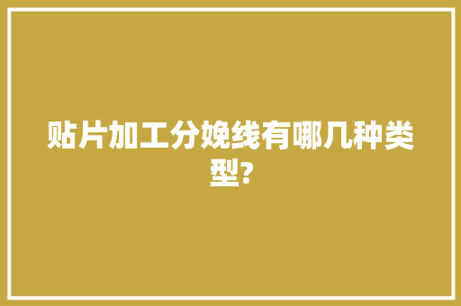 贴片加工分娩线有哪几种类型?