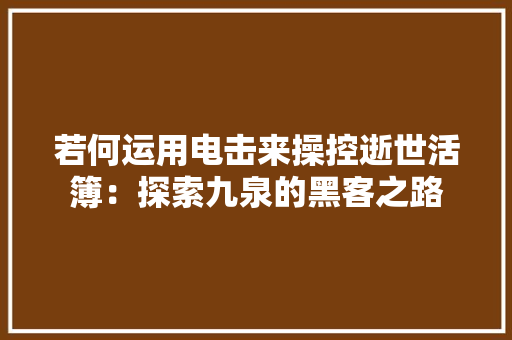若何运用电击来操控逝世活簿：探索九泉的黑客之路