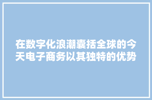 在数字化浪潮囊括全球的今天电子商务以其独特的优势