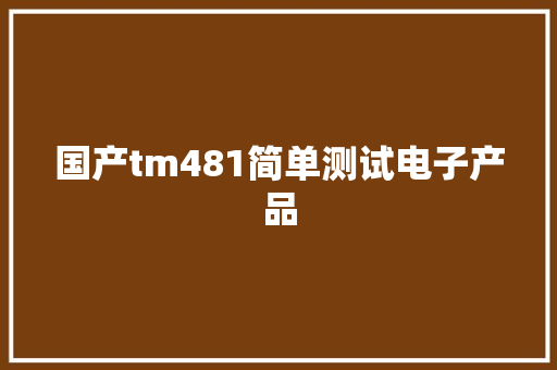 国产tm481简单测试电子产品 国产tm481简单测试电子产品 智能家居