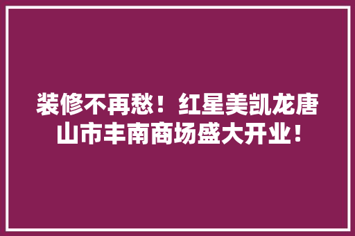 装修不再愁！红星美凯龙唐山市丰南商场盛大开业！