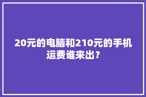 20元的电脑和210元的手机运费谁来出？