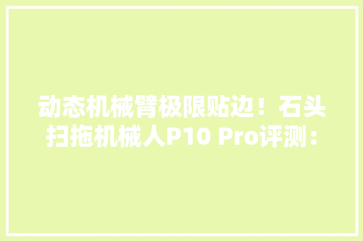 动态机械臂极限贴边！石头扫拖机械人P10 Pro评测：热水洗不怕油污