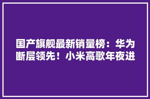 国产旗舰最新销量榜：华为断层领先！小米高歌年夜进！光彩垫底！ 国产旗舰最新销量榜：华为断层领先！小米高歌年夜进！光彩垫底！ 智能科技